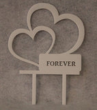 Double Heart Cake Topper - Free Engraving