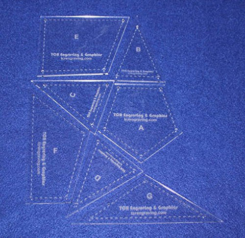 7 Piece Veterans Quilt Laser Cut Templates - 1/8 Inch Acrylic-clear - W/guidelines