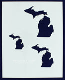 State of Michigan 8x10 Stencil (2, 3, 4 Inches) 14 Mil Mylar - Painting /Crafts/ Templates