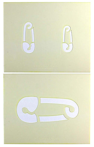Diaper Pin Stencils Mylar 2 Pieces of 14 Mil 8" x 10"