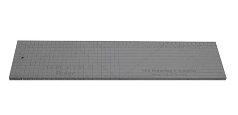 12" Grid Ruler. Acrylic 1/4" -Back Engraved Quilting/Sewing - Imperial
