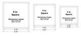Square Templates with seam allowance. 4, 5, 6 Inches - Clear 1/8 Inch Thick