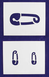 Diaper Pin Stencils Mylar 2 Pieces of 14 Mil 8" x 10"