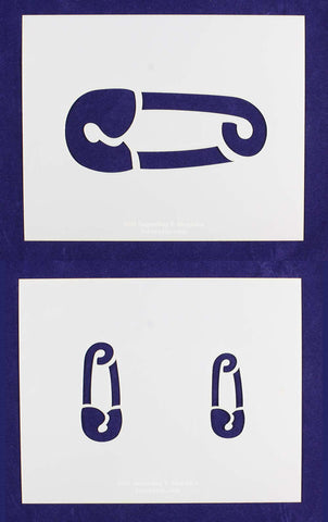 Diaper Pin Stencils Mylar 2 Pieces of 14 Mil 8" x 10"