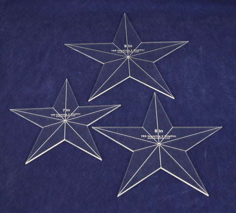 Quilting Template Star Set - 7,8,9 Inches-Clear Acrylic