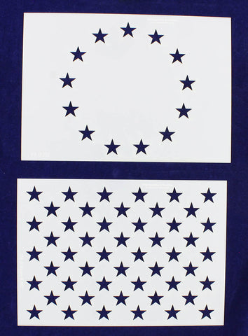 2 Piece Set. 13 Star and 50 Star 7.22 G-Spec Stencils