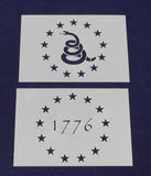 2 Piece Set 13 Star 1776 and Gadsden Stencils