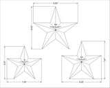 Star Template 3 Piece Set. 7, 8, 9 Inches - Clear 1/4 Inch Thick w/ Guidelines & Center Hole