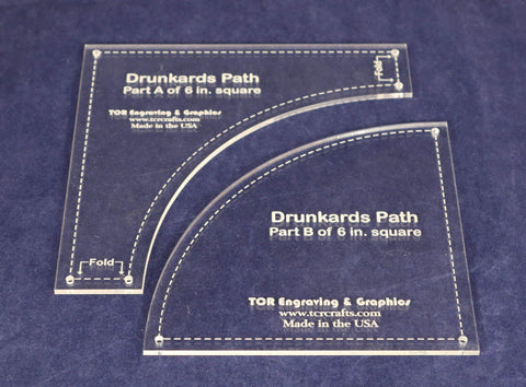 6 Inch Drunkards Path Quilting Template-1/8 Inch Acrylic