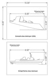 U.S. Navy Ships-Destroyers- 2 Piece Stencil Set 14 Mil 8" X 10" Painting /Crafts/ Templates