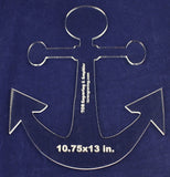 Anchor 10.75"x 13" - ~1/4" Thick - Clear Acrylic - Quilting/sew/craft Template