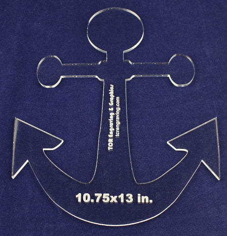 Anchor 10.75"x 13" - ~1/4" Thick - Clear Acrylic - Quilting/sew/craft Template