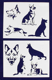 German Shepard Dog Stencils-Mylar 2 Pieces of 14 Mil 8 X 10 Inches