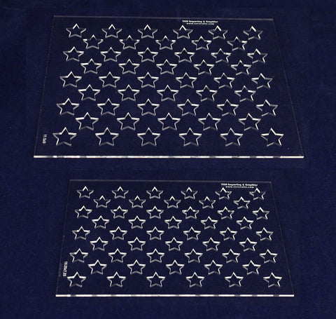 2 Piece 50 Star Field Set -9"H X 11.5L"& 7.25"H x 10.25"L 1/8" Acrylic- Painting /Crafts/Templates