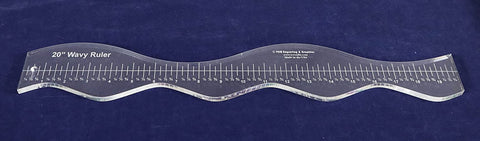 20 Inch Wavy Ruler. Acrylic 3/8 Inch Thick. Quilting/Sewing - Imperial