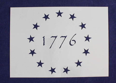 Betsy Ross 13 Star Field 1776 Stencil US American Flag G-Spec 14 x 19.76 Inches
