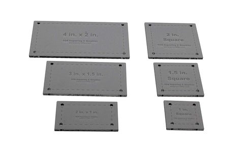 6 Piece Set Rectangles 3x1, 3x1.5, 4x2- Squares 1", 1.5", 2"