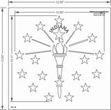 Star Stencil to Make Indiana State Flag 12 x 12 Inches Overall