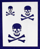 Skull Stencil 14 Mil- 2, 3, 4 Inches -1 Sheet-Painting /Crafts/ Templates