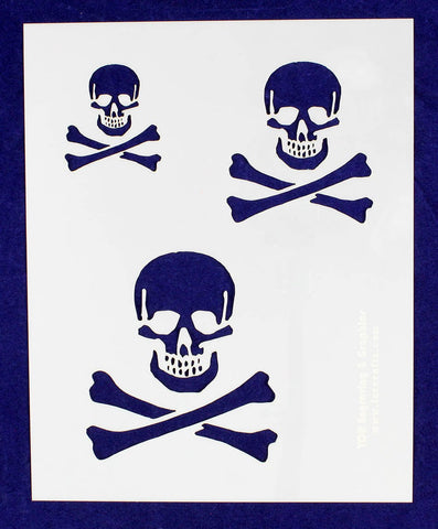 Skull Stencil 14 Mil- 2, 3, 4 Inches -1 Sheet-Painting /Crafts/ Templates