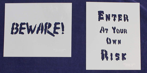 Halloween Scary Stencils - 2 Piece Set - 8 x 10 Inches