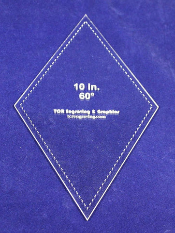 Diamond Template 10 Inch - Clear 1/8 Inch Thick 60 Degree