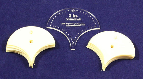 Mylar 3" Clamshell 51 Piece Set - Quilting / Sewing Templates