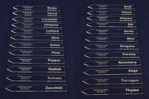 TCR Crafts Acrylic Plant Markers 1/8" Clear Acrylic- 24 Pack Vegetables and Herbs
