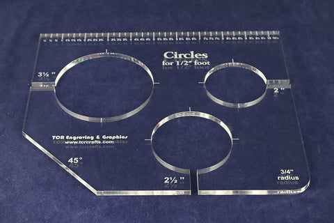3 Circles for 1/2 Inch Foot 2 Inch, 2.5 Inch, 3.5 Inch -Inside Circles -1/8 Inch Acrylic