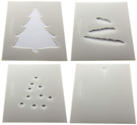 Christmas Tree Stencils 4 part Mylar 4 Pieces of 14 Mil 8" X 10" Holiday - Painting /Crafts/ Template