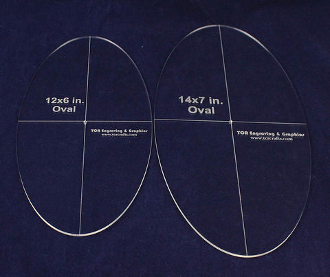 2 Piece Quilt Ovals Templates 6", 7"-1/8"