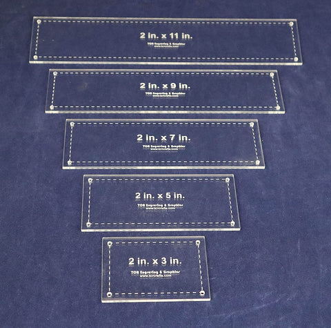 5 Piece Set Rectangles 2x3, 2x5, 2x7, 2x9, 2x11-1/8 Inch Thick Acrylic